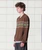 UNALLOYED Clover Argyle V-Neck Knit / Brown