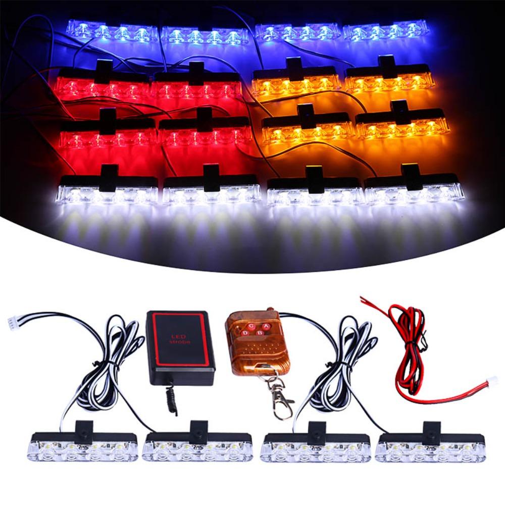 

Four High Power Superhigh Light Flash Signal Light Grill Car LED Light Warning Lamp Car LED Lamp