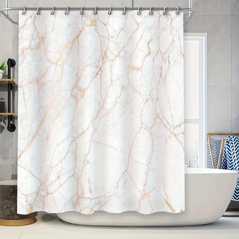 

Marble Shower Curtain Waterproof Vintage Grey Stone Pattern Bathroom Decor Fabric Liner Backdrop Washable Modern Home Textile 90x180cm