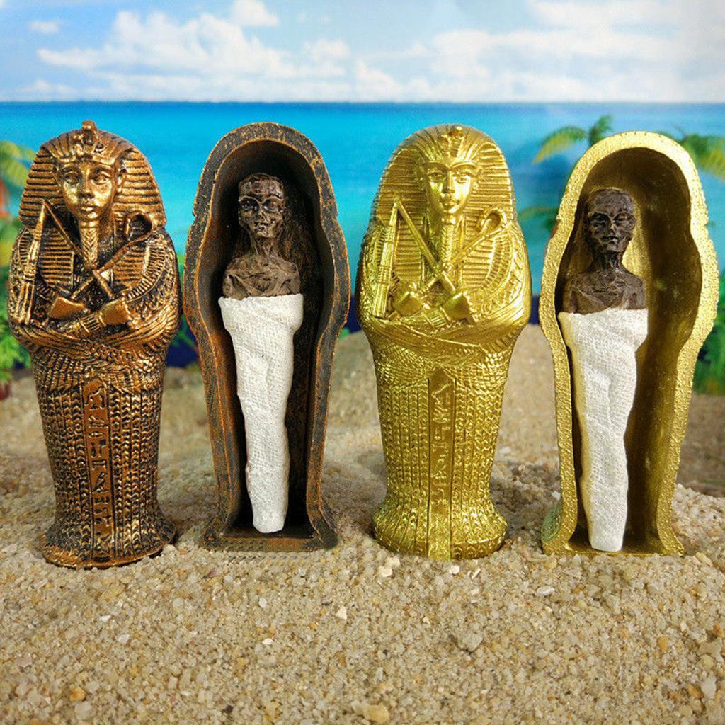 Ancient Egyptian Coffin with Mummy Figurine Statue for Home Decor Art Craft Ancient Egyptian Coffin with Mummy Figurine Statue for Home Decor Art Craft