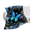 Purple Butterfly Flannel Blanket Watercolor Pattern Blanket Home Office Nap Blanket Air Conditioning Blanket