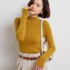 Women's Striped Slim-Fit Cashmere Sweater - High-Neck, Long Sleeve, Autumn/Winter Knitwear