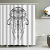 Black And White Jellyfish Shower Curtain Unique Printed Home Decor For Bathroom Size 180X240Cm