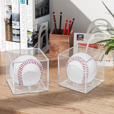 6er-Pack Baseball-Vitrine, Baseball Acryl-Aufbewahrungsbox, Klare Vitrinen-Würfel für signierte Bälle, Baseball-Vitrine