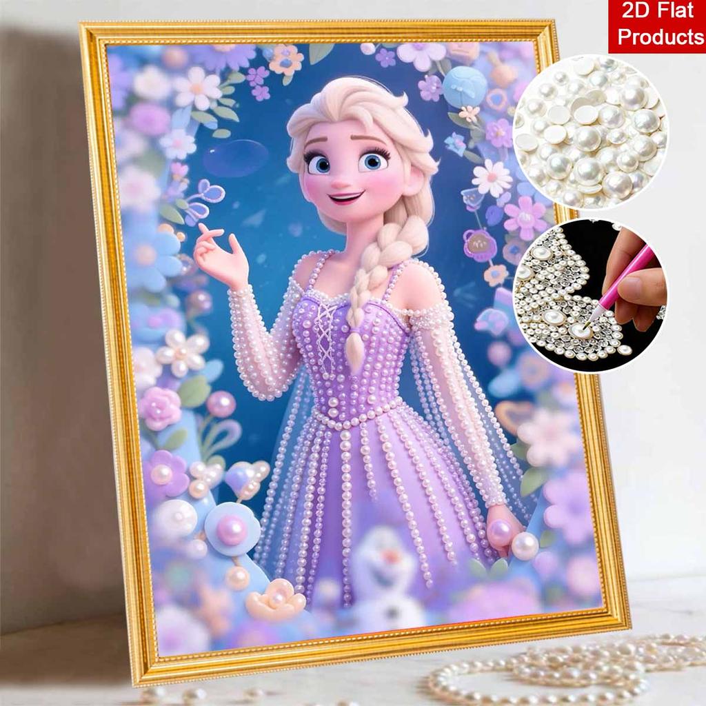 Disney Pearl Painting Queen Elsa DIY Pearl Art Painting Pearl Gem Painting Pictures Crafts Special Shape Home Wall Decoration