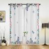 Spring Flowers Watercolor Butterfly Bird Window Curtain Living Room Valance Curtain for Bedroom Home Kitchen Decor Curtain