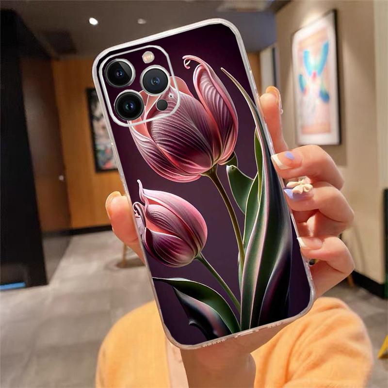Tulips Phone Case For Iphone 17 Pro Max Air 16 15 14 13 Pro Max 15 16 Pro 15Plus