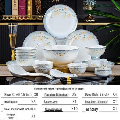Xiongxiazi Jingdezhen Elegant Ceramic Dinnerware Set