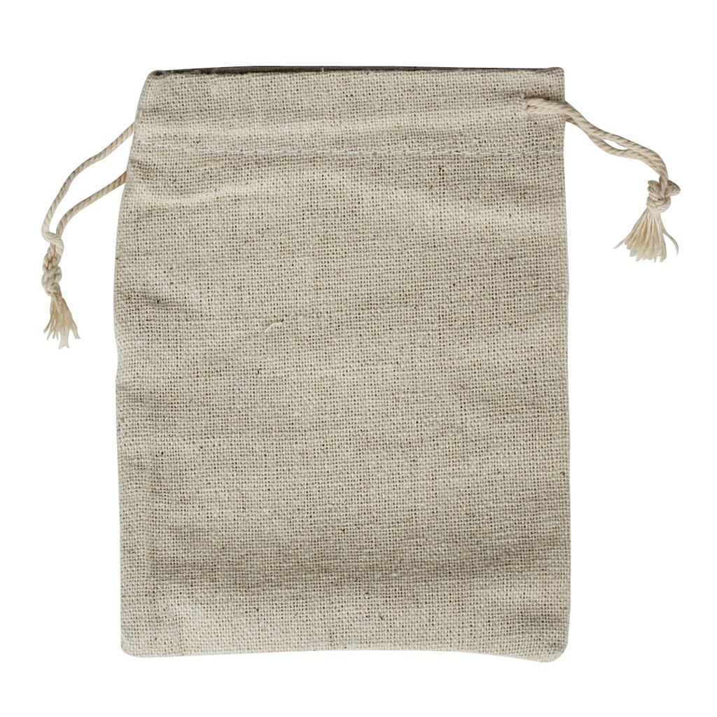10Pcs Natural Linen Burlap Bags Jute Gift Bag Drawstring Gift Bags Ornament Pouch Cosmetic Washing Storage Candy Party Bag