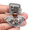 Turtella Jasper Garnet Gemstone Mother's Day Silver Jewelry Pendant  2"