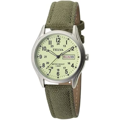 

Klefer Men s Analog Waterproof Wristwatch with Fabric Strap, Khaki, TE-AM180-LUS