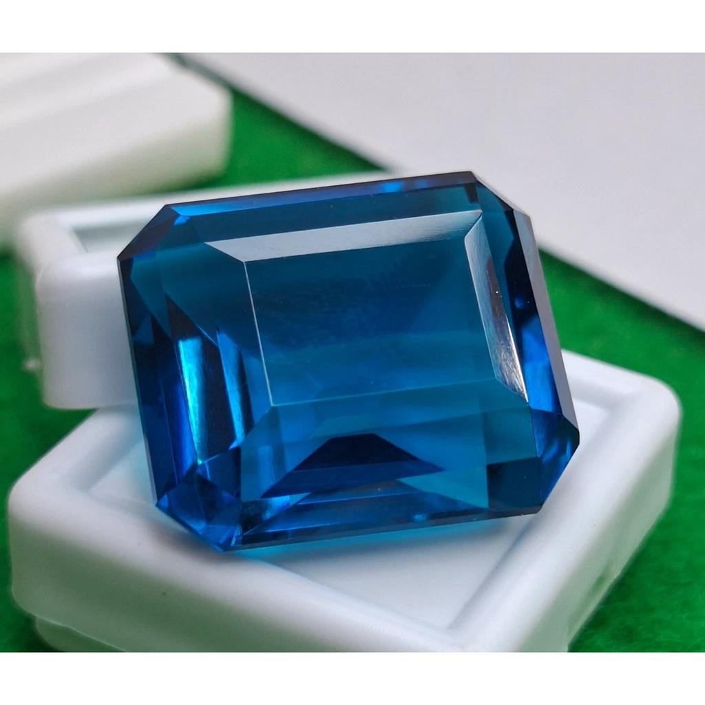 Fabulous Blue Indicolite Tourmaline 47-49 Ct Emerald Cut Certified Gemstone