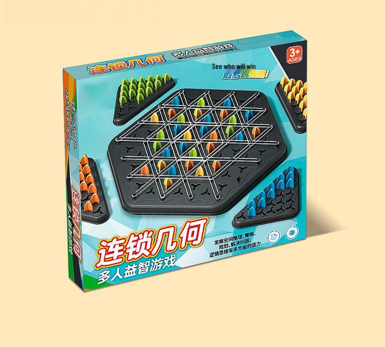 Children's Chain Tic-Tac-Toe Interactive Rubber Band Game: Two-Player Strategy and Thinking Toy