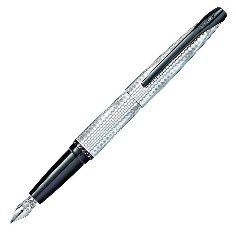 Cross ATX Brushed Chrome Etched Diamond Pen (Med Fountain)