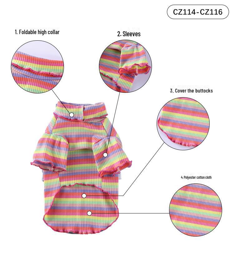 Meiqi Pet Spring & Summer Striped Dog Turtleneck Sweater