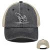 White Lines Fishing Printed Mesh Cap Adjustable Hip Hop Curved Brim Vintage Sports Hat For Women Outdoor Sports Tennis Cap