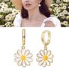 Vibrant Oil Drip Floral Earrings Elegant Alloy Hoops Ear Accessories Jewelry Suitable For Weddings Celebrations