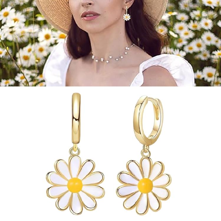 Vibrant Oil Drip Floral Earrings Elegant Alloy Hoops Ear Accessories Jewelry Suitable For Weddings Celebrations