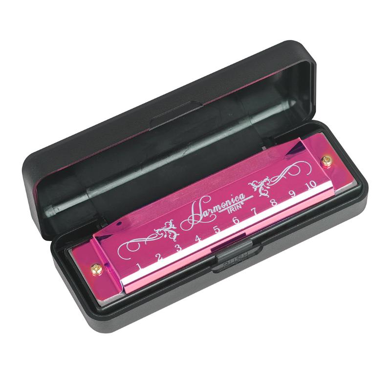 1-Piece Colorful Harmonica 10 Hole 20 Tone C Key ABS Eco-friendly Plastic Parts in Red Silver Black