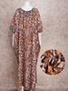 EDOLYNSA 2024 Leopardí kaftan plus sizeSexy šaty maxi se studenými rameny a rozparkem na bokuLetní oblečení pro ženyPlážové oblečení Krytí plavek