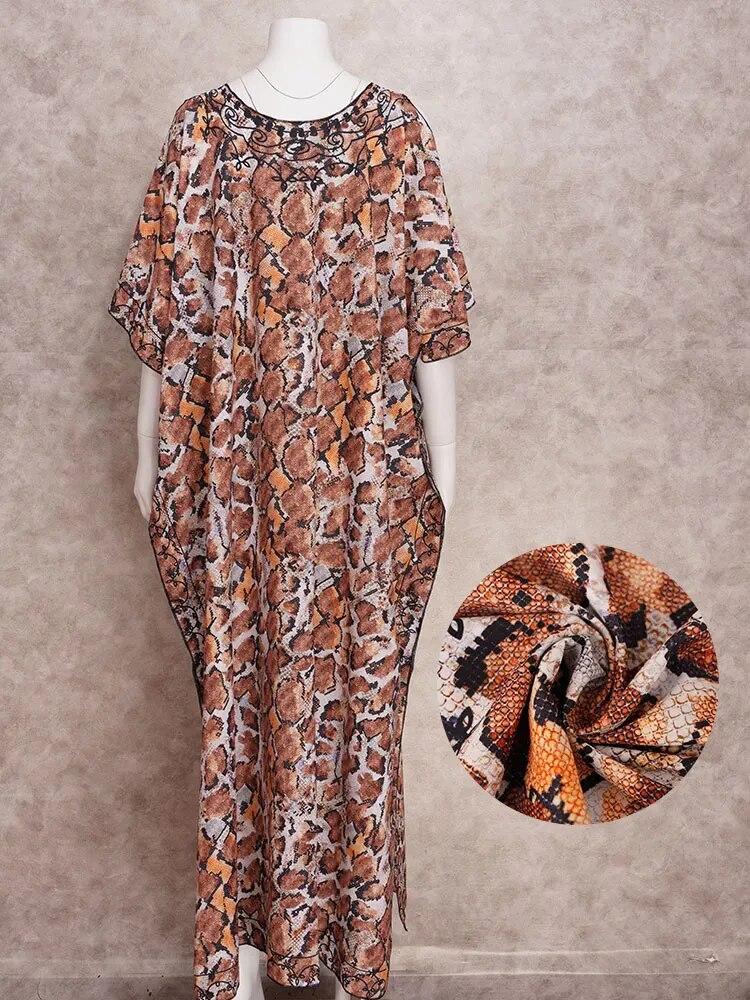 EDOLYNSA 2024 Leopardí kaftan plus sizeSexy šaty maxi se studenými rameny a rozparkem na bokuLetní oblečení pro ženyPlážové oblečení Krytí plavek