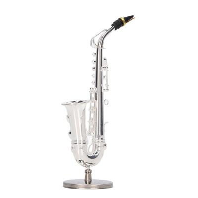 Alto Saksafon Süslemeleri Mini Saksafon Dekorasyon Müzik Aleti Modeli Hediye Kutusu Tabanı 14cm