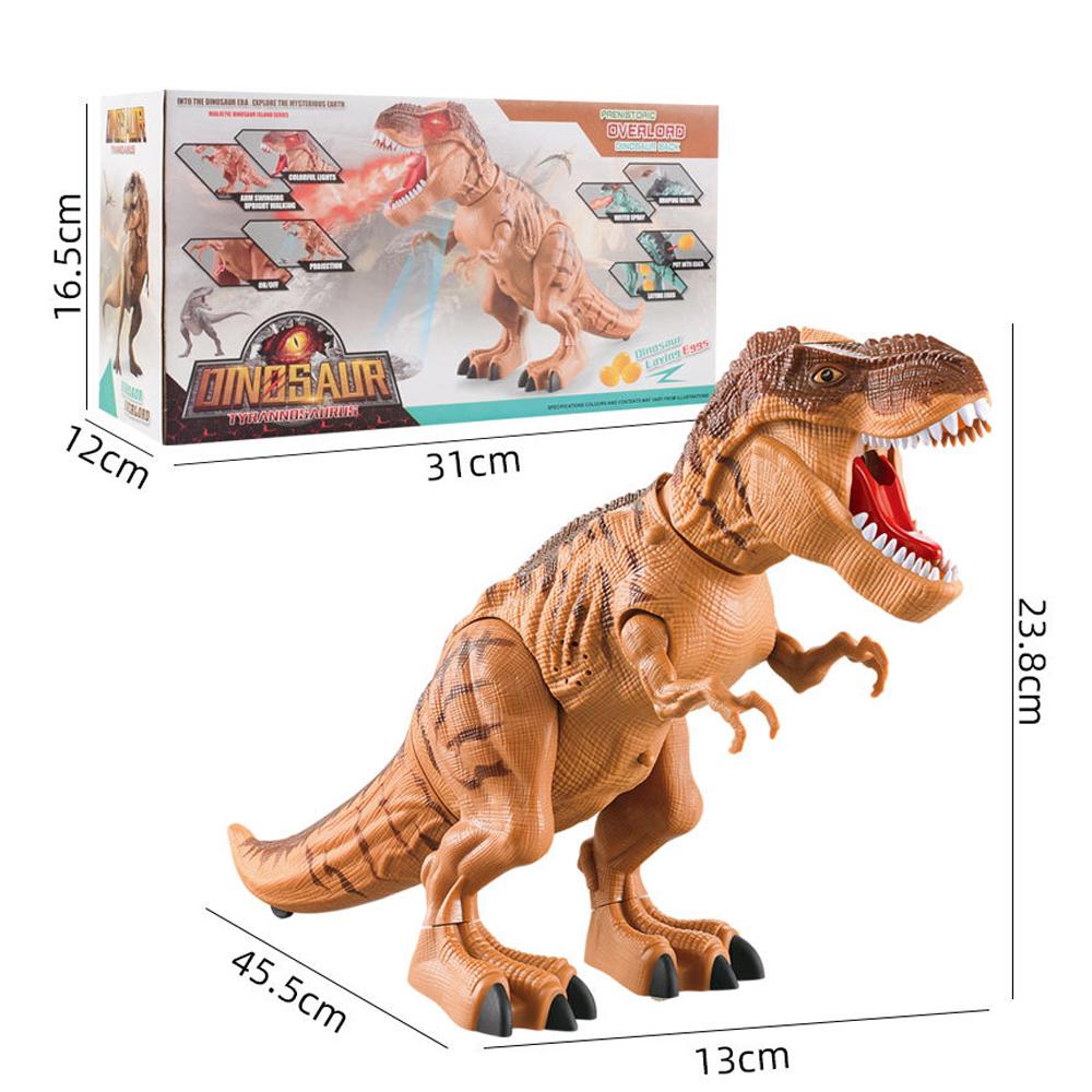 Electric Walking Spray Lay Eggs Dinosaur Robot Light Sound Mechanical Dinosaurs Model Toy