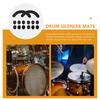 14 Peças de Pads Abafadores de Bateria Ajustáveis Abafadores de Pele de Bateria Pretos Redução de Ruído Profissional Controle de Volume Pads de Abafamento