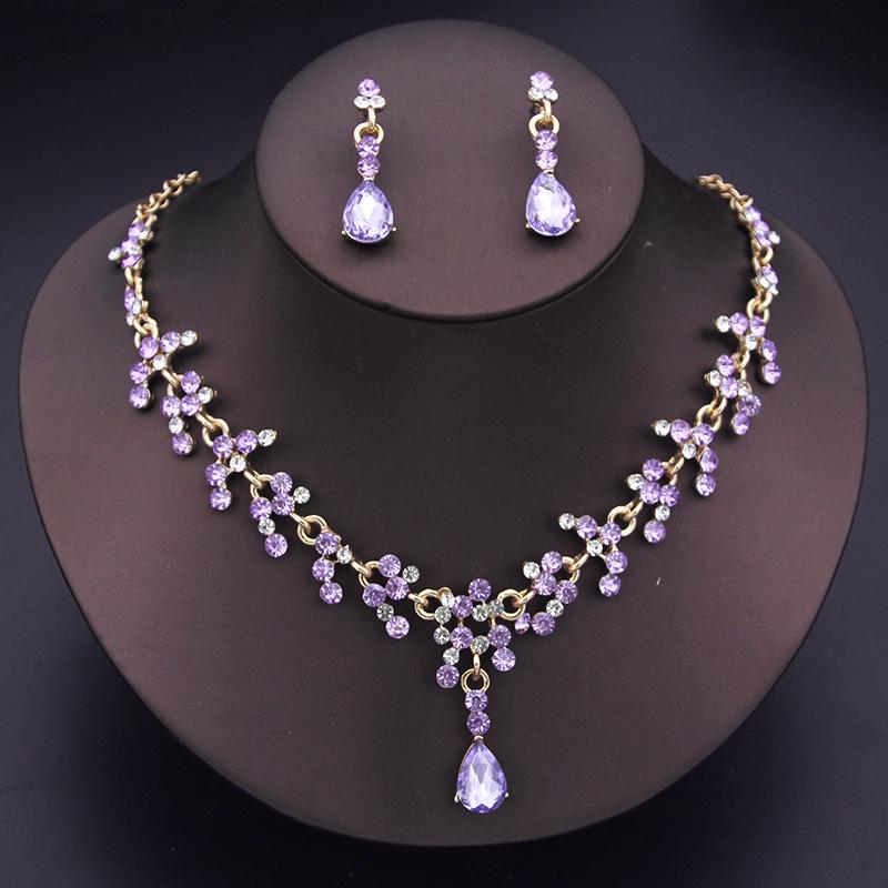 Queen Crown and Jewelry Sets Bride Tiaras Headdress Prom Birthday Girls Wedding Dress Costume Jewelry Bridal Set Accessories