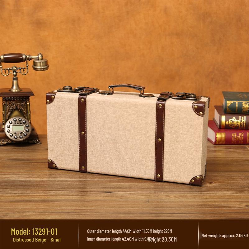 Valigia baule in pelle stile europeo vintage e organizer per la casa