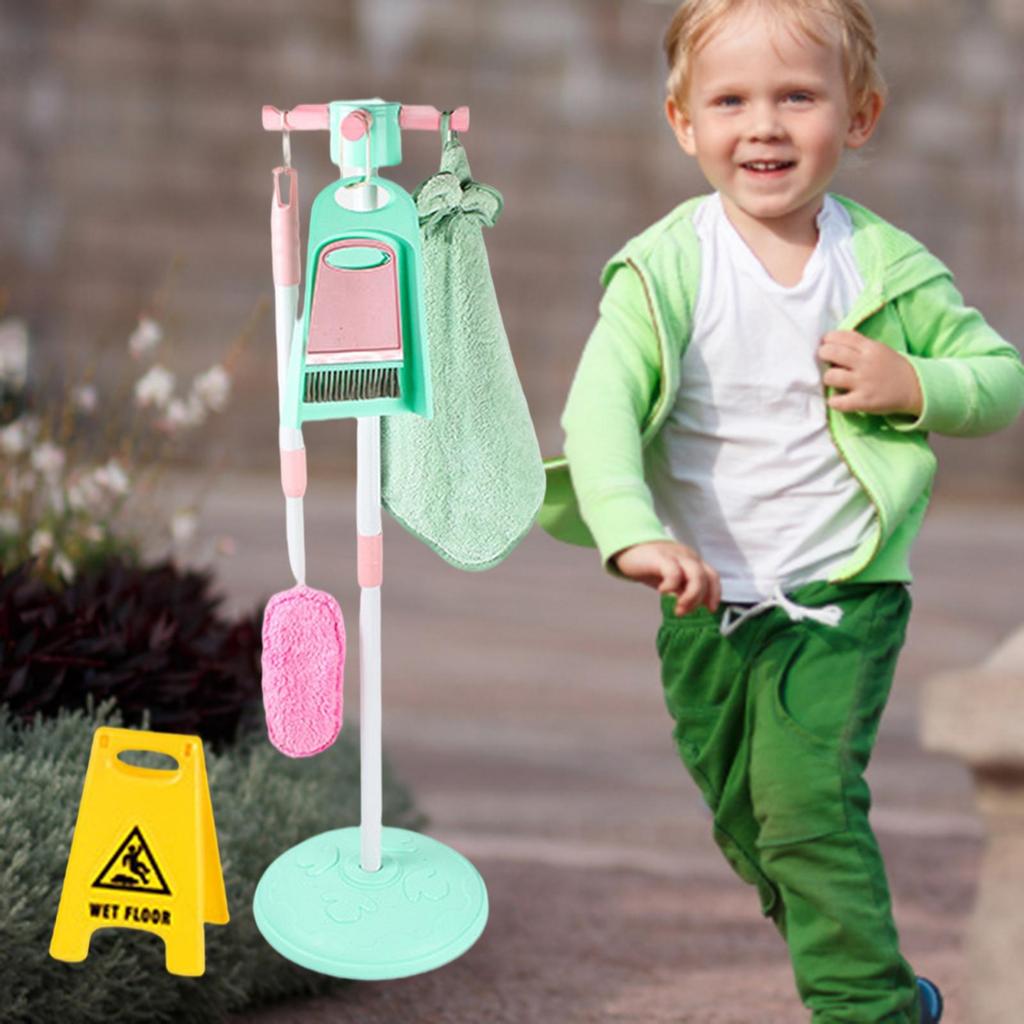 Kids Cleaning Set Enlightenment Detachable Broom Hanging Stand for Games Household Boys and Girls Children