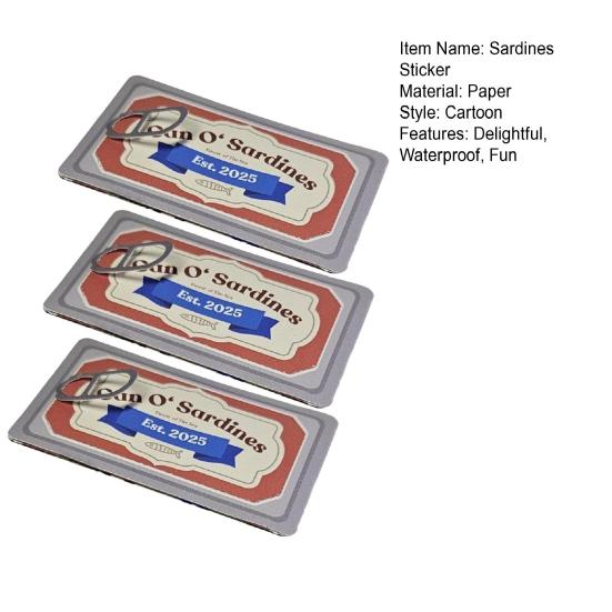 Sardines In Can Sticker Dark Humor Funny Bumper Die-Cut Sticker for Water Bottles Laptop Phone Car Ski Helmet Phone Case Decor