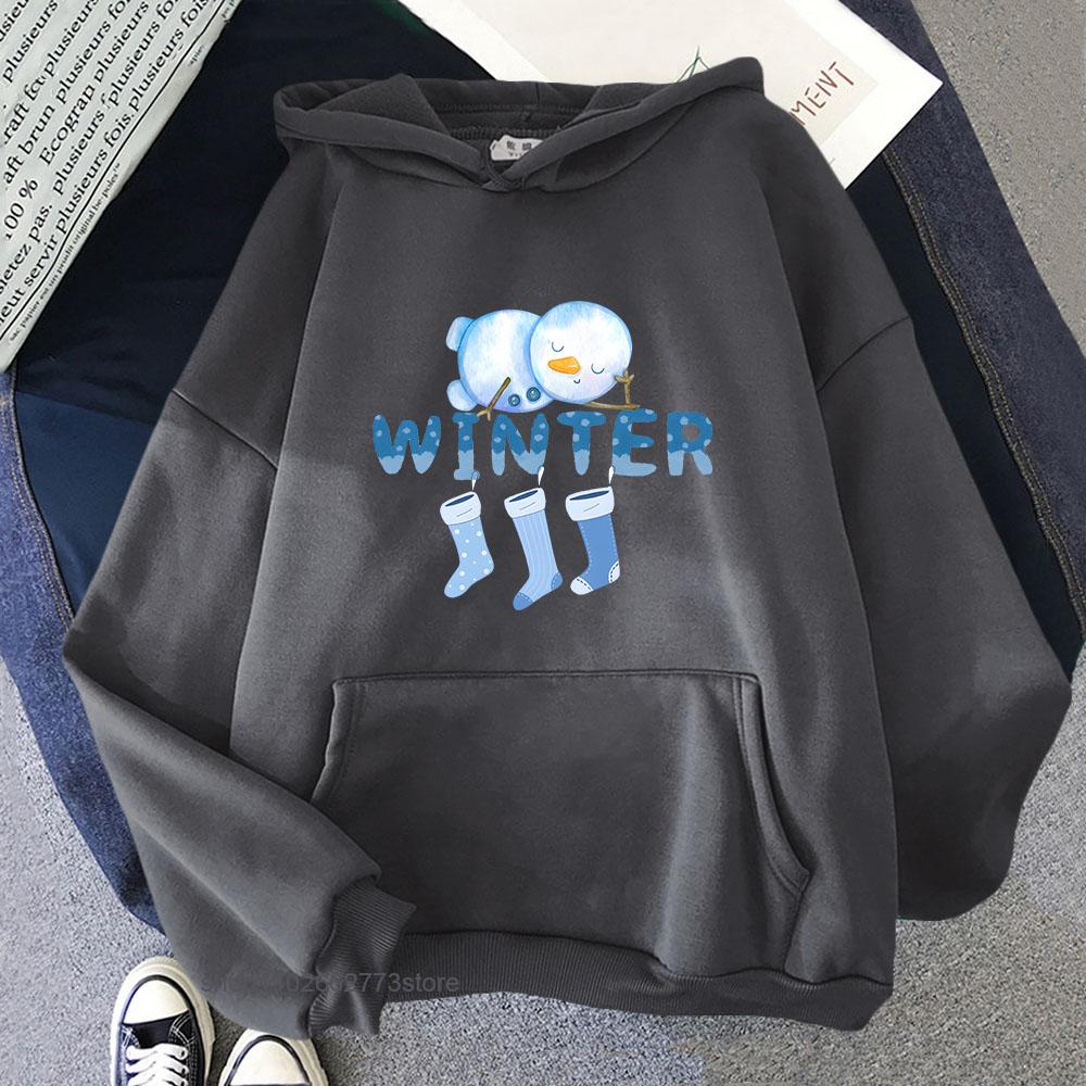 Christmas Socks Print Hoodies Blue and White Chinoiserie Sweatshirt Winter Clothes Women Cartoon Men's Long Sleeve Tops