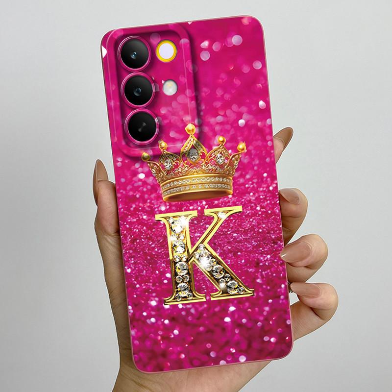 For Realme C85 Pro 2025 Crown Initial Letter Couple Phone Case RealmeC85 Pro 4G RMX5555 Soft Silicone TPU Lens Protective Casing