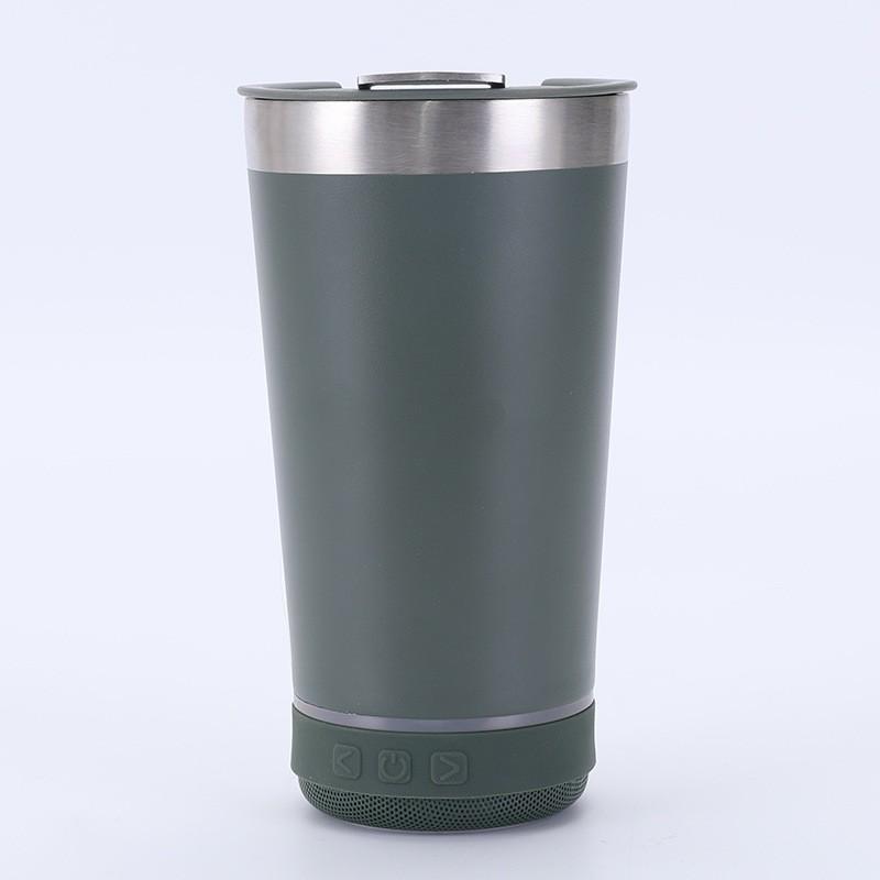 Stainless Steel Music Insulated Cup 16oz Portable Water Bottle Beer Mug Speaker Wireless Bluetooth Speaker With Bottle Opener
