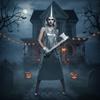 Blikken Man Kostuum Alice in Wonderland Cosplay Halloween Podium Rolspel Zilveren Outfit