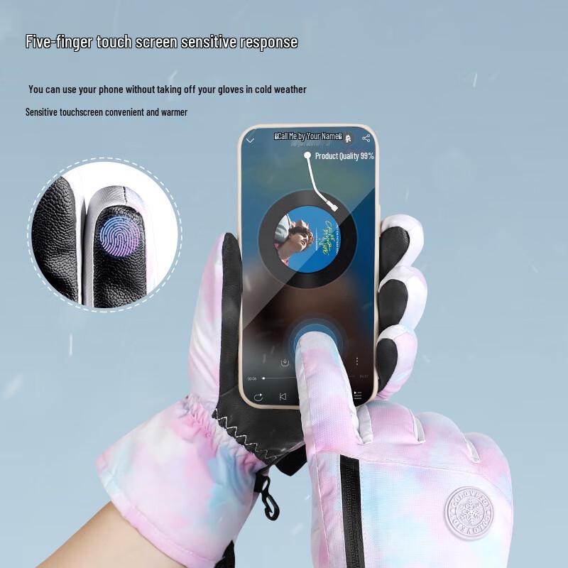 Golovejoy Women's Winter Touchscreen Ski Gloves