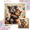 New Arrival 5D DIY Full Circle Diamond Painting "Cat and Dog Hug" Embroidery Cross Stitch Home Decor Gift