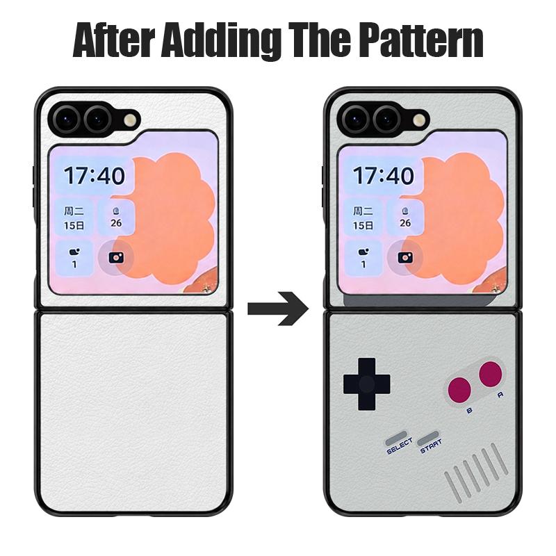 Retro Game Boy Camera Print Case For Samsung Z Flip 8 7 6 5 Luxury Leather Skin Hard Folding Phone Cover For Galaxy Z Flip8 Flip7 Flip6