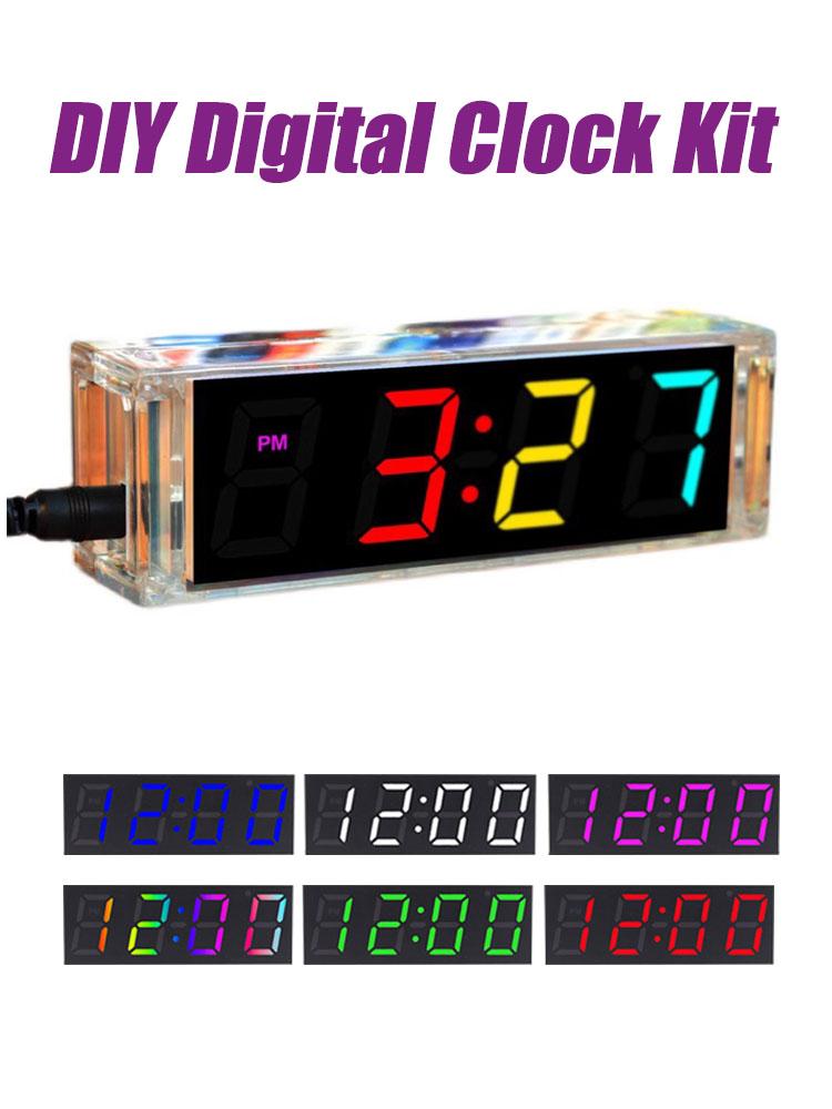 DIY Digital Clock Kit Display Date Week Temperature Alarm Soldering Project Learning Practice Solder Diy Electronic Kit