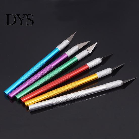 Utskjæringspenn i aluminium Papirkutter Sculpting Cutting Tool Craft Kniv + 5 blader