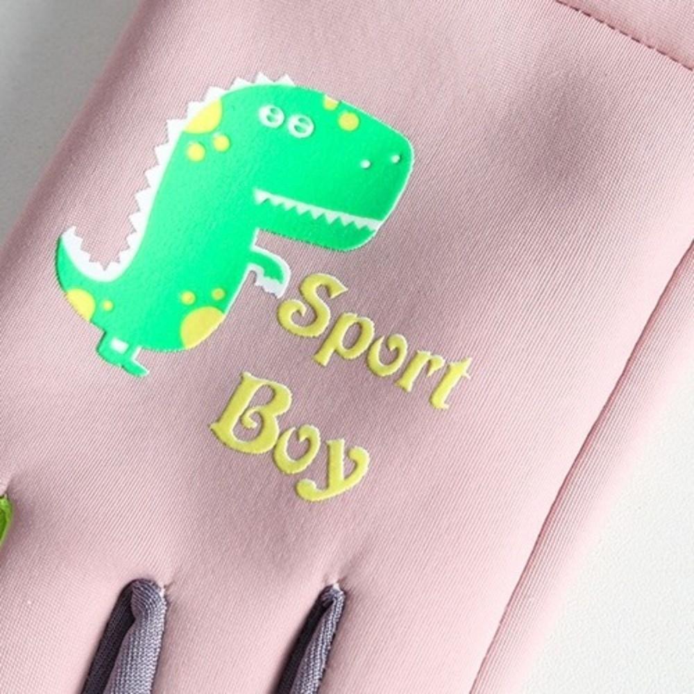 Dinosaur Pattern Children's Mittens Windproof Kids Cycling Gloves Winter Activities