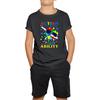 Autismus ist keine Behinderung – Dabbing-Herz mit Brille – Autismus-Bewusstsein – Puzzleteil-Dab-Tanz-T-Shirt für Kinder