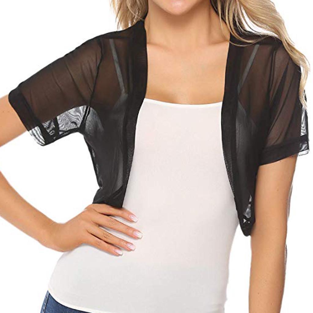 Fashion Women's Chiffon Short Sleeve Shrug Open Front Bolero Cardigan Tops Fashion Women's Chiffon Short Sleeve Shrug Open Front Bolero Cardigan Tops