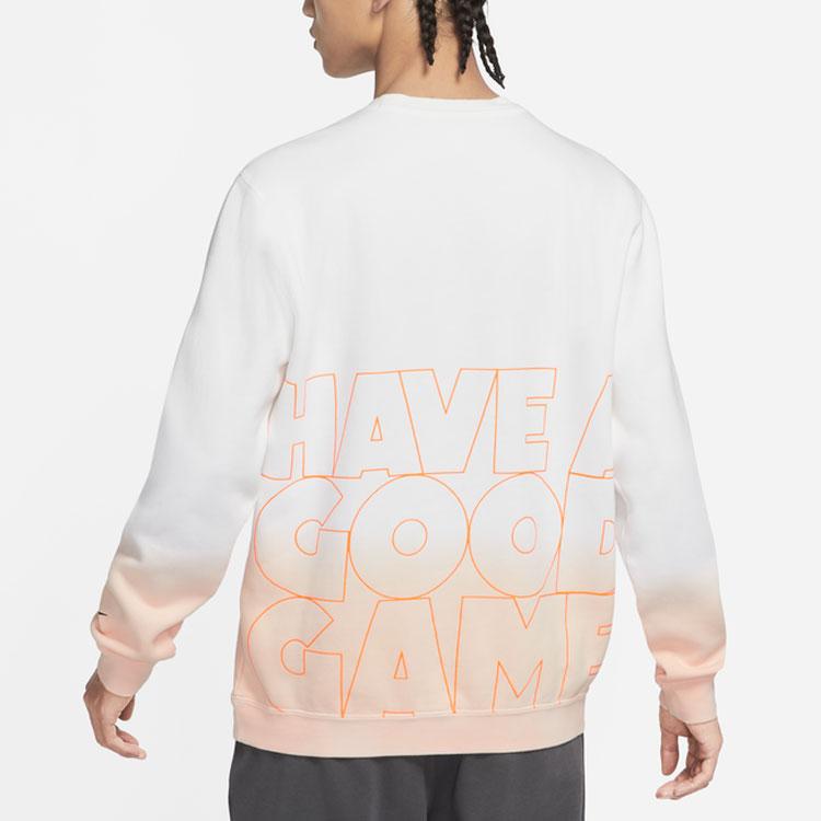 Nike Gradient Print Logo Crew Neck Sweatshirt Men Tops White DO6937-100