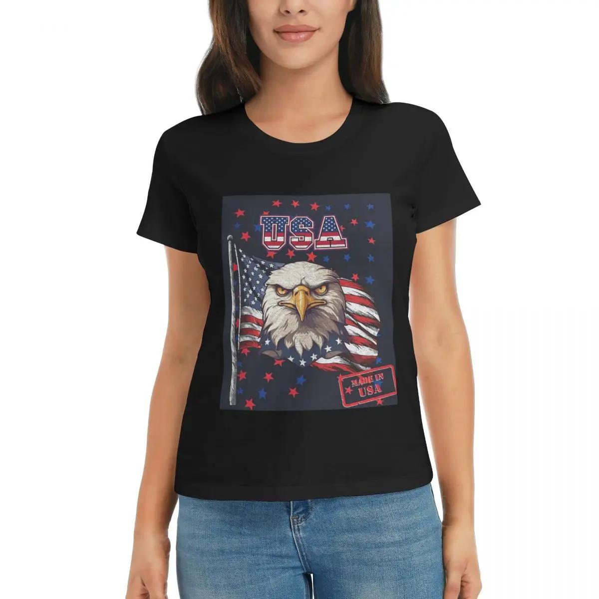 

Women TShirt Made In USA Patriotic Design American Flag Summer Short Sleeve Tees Crew Neck T Shirts Clothes Tops Streetwear 4XL
