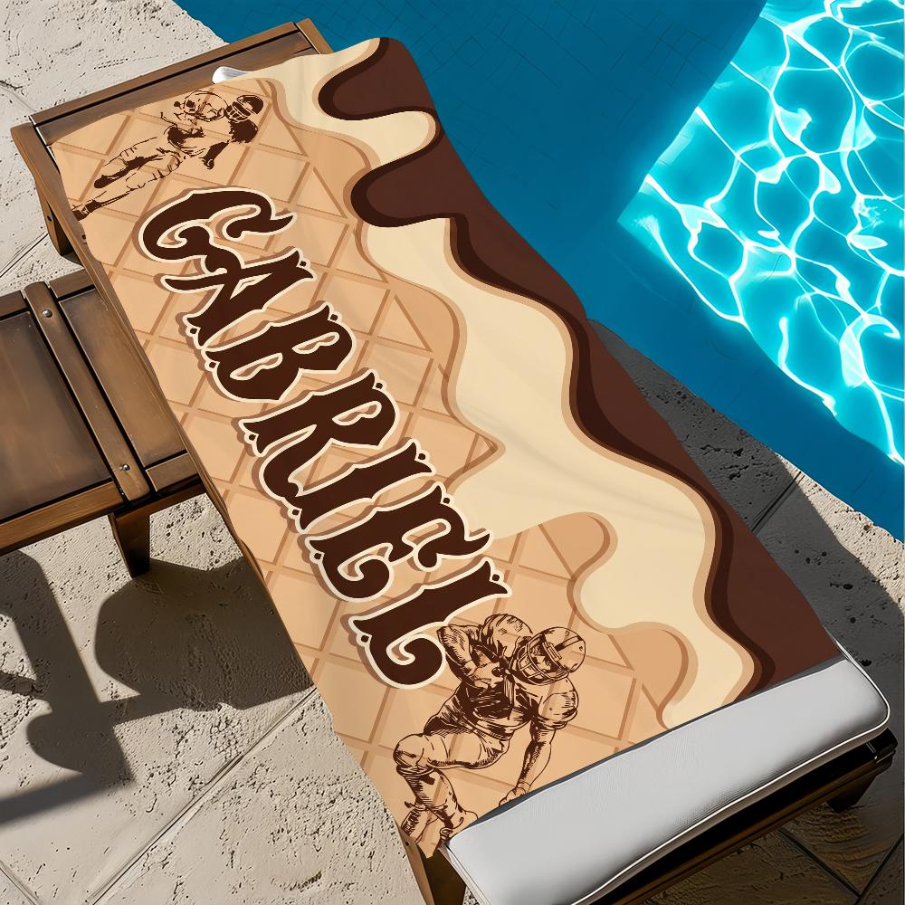 Personalized Ice Cream Drip Baseball Towel Beach Quick Dry Soft Pool Towels Gift for Travel Gym Shower Camping sports