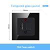 86 Type UK 13A Switch With Fuse Electrical Switch Light Spurs Neon Black White Grey Tempered glass Fuse 13A Wall Switch Panel