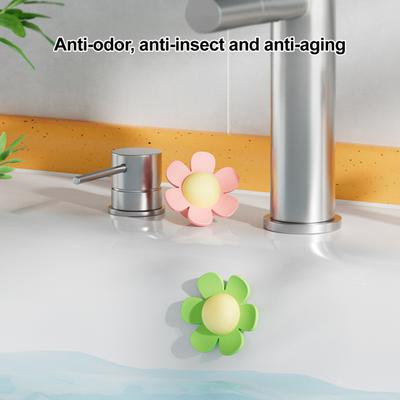2Pcs Silicone Sink Overflow Ring Easy Installation Bathtub Drain Stopper Flower Shape Sink Overflow Stopper Hotel Spa Accessories
