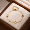 Pearl With Zirconia Beaded Bracelets for Women, Link Chain Bracelet,18k Gold Plated Stack Adjustable Jewelry